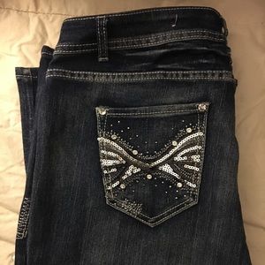 Roz & Ali Size 16W Faded Blue Stretchy Jeans